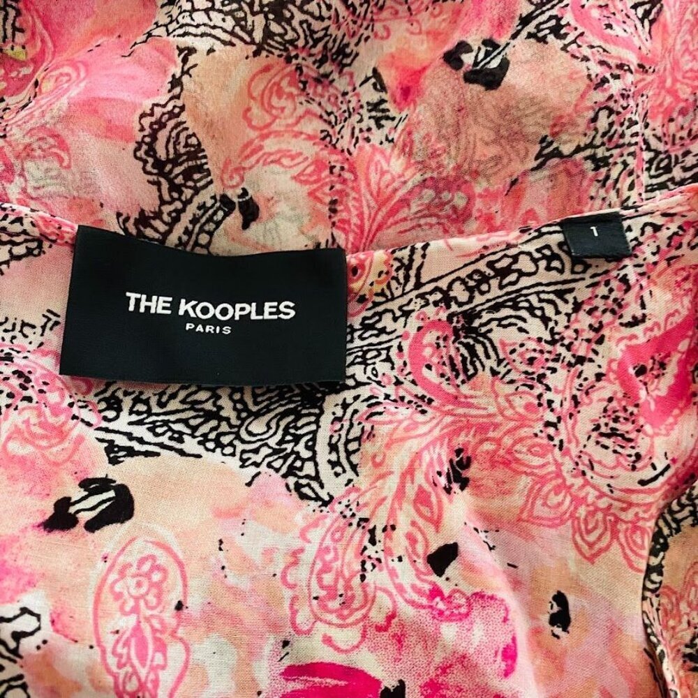 The KOOPLES Printed Pink Short Sleeve Mini Dress Size 1 (US Size 4) - Picture 7 of 10